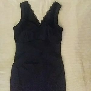 H&M Black Satin Lace Formal Dress